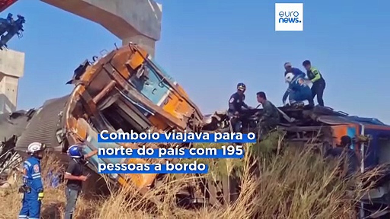 Grua desaba sobre comboio a norte de Banguecoque: pelo menos 22 mortos e dezenas de feridos