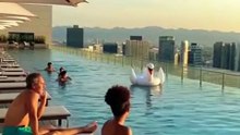 Unbelievable Rooftop Pool Moment Caught on Camera