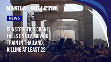 A construction crane falls onto a moving train in Thailand, killing at least 22 people