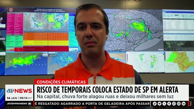Defesa Civil de SP alerta para risco de temporais
