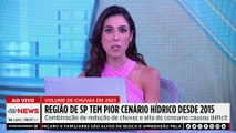 São Paulo tem pior cenário hídrico desde 2015; presidente da SP Águas comenta