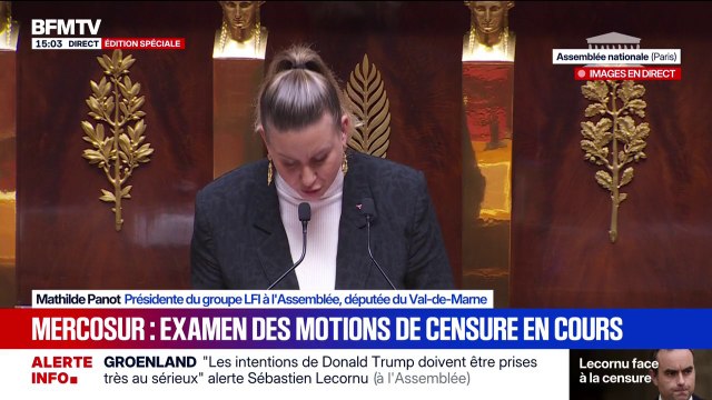 Personne n'attend rien de vous si ce n'est votre départ , lance Mathilde Panot (LFI) à Sébastien Lecornu