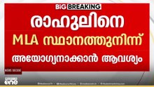 രാഹുൽ മാങ്കൂട്ടത്തിലിനെ MLA സ്ഥാനത്ത് നിന്ന് അയോഗ്യനാക്കണമെന്ന് ആവശ്യപ്പെട്ട് സ്പീക്കർക്ക് പരാതി