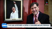 Fernández Noroña devela retrato oficial como presidente de la Mesa Directiva de Cámara de Senadores