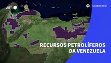 Mapa mostra recursos petrolíferos da Venezuela