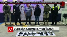 Detienen a hombre y menor; aseguran 24 armas en operativo en Michoacán