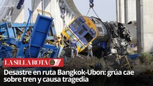 Caos en Tailandia: tren de pasajeros descarrila tras caída de grúa de construcción