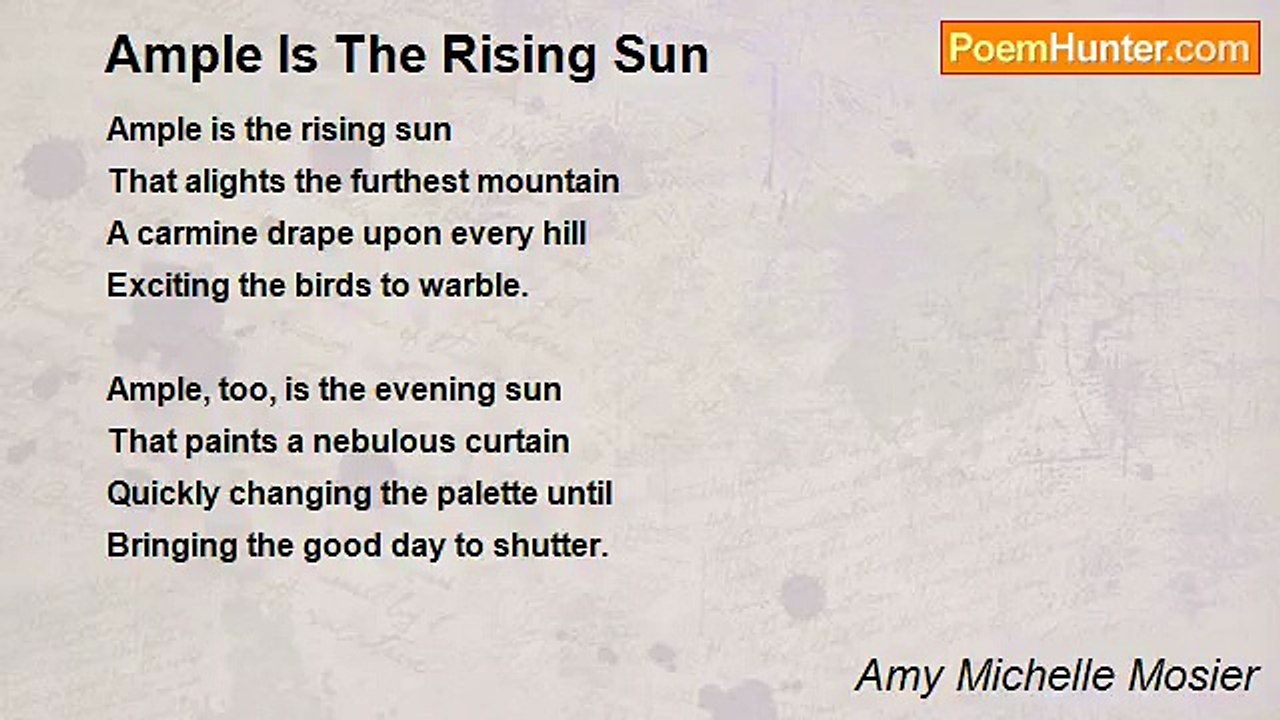 Amy Michelle Mosier - Ample Is The Rising Sun
