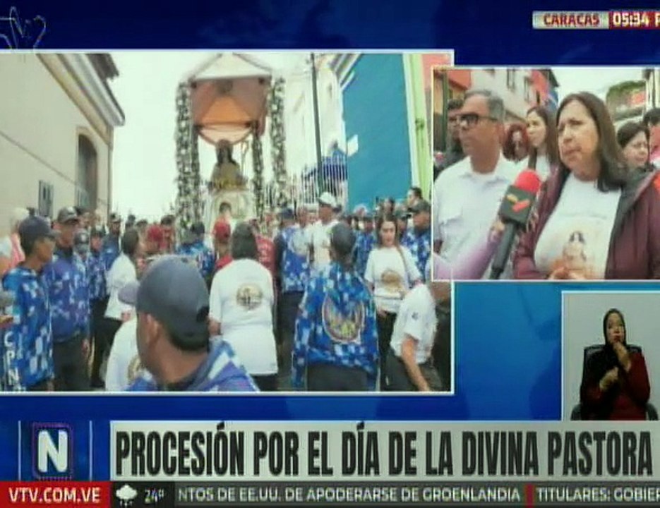 Autoridades nacionales participan en la procesión de la Divina Pastora en Caracas