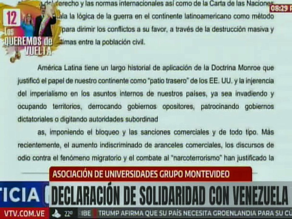 Grupo Montevideo rechaza el ataque armado de  EE. UU. contra la soberanía de Venezuela