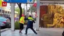 Policía protagoniza riña con hombre fuera del Metro San Antonio Abad: esto fue lo que sucedió