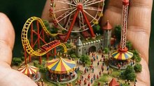 Mini Theme Park in a Hand 🎡✨👋 #funnyshort #miniatureworld #tinythemepark