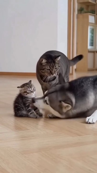 Very Cute  dog and cats.  Cute kitten and dog