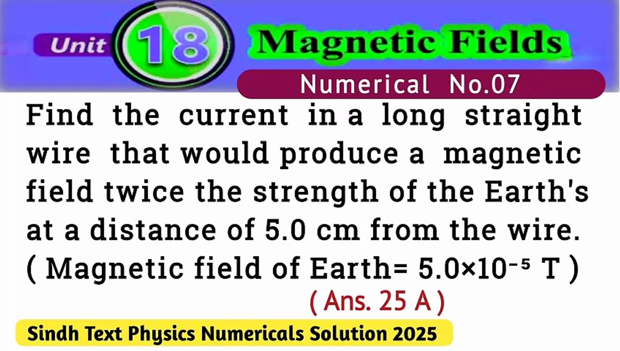 Find the current in a long straight wire that would produce a magnetic field twice the strength of the Earth's at a distance of 5.0 cm from the wire.Magnetic field of Earth= 5.0×10^-5 T