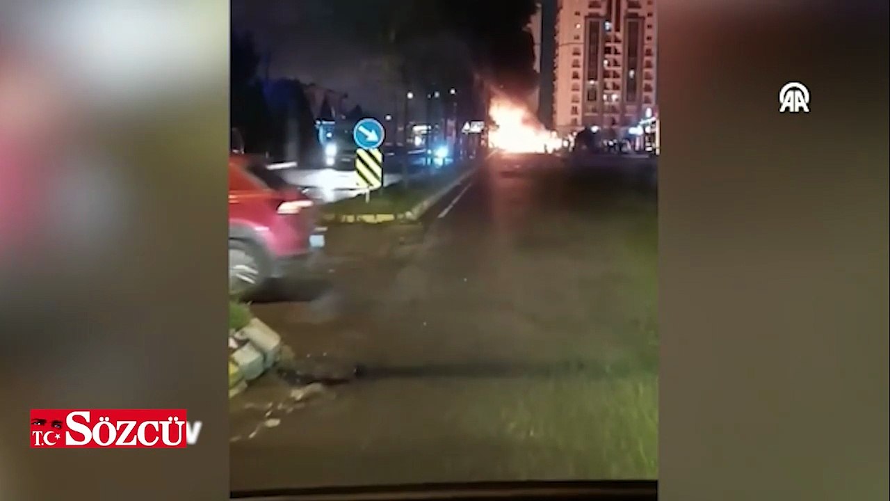 Avcılar'da İETT otobüsünün yanması kamerada