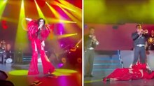 Ana Barbara sufre caída en pleno concierto