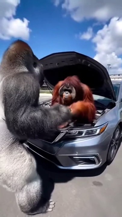Angry Gorilla Smashes the Car in Rage 😱🦍💥  Unreal Cinematic Scene