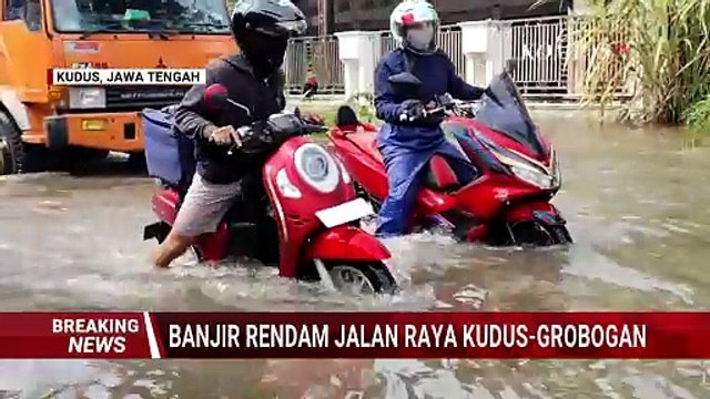 Banjir Rendam Jalan Raya Kudus-Grobogan, Kendaraan Mogok dan Lalu Lintas Tersendat