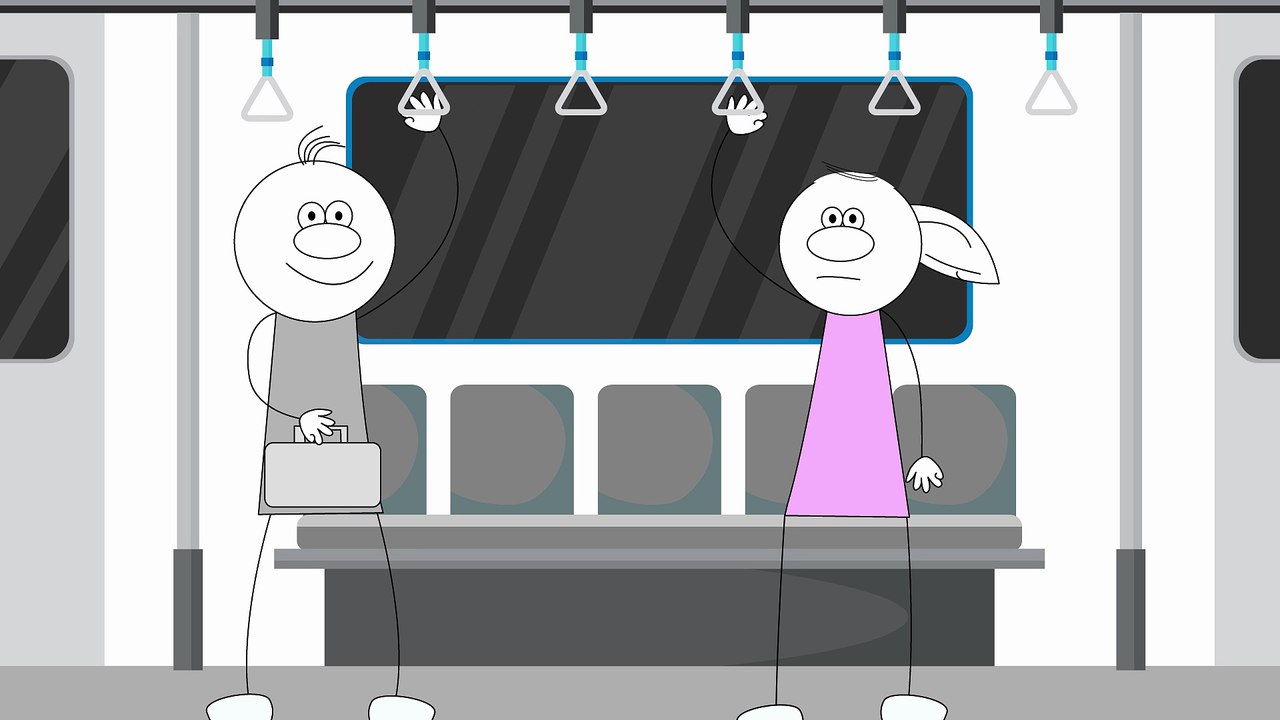 Funny stickman cartoon a man gets GIFT