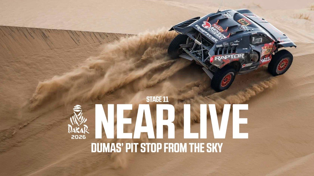 Dumas' pit stop from the sky