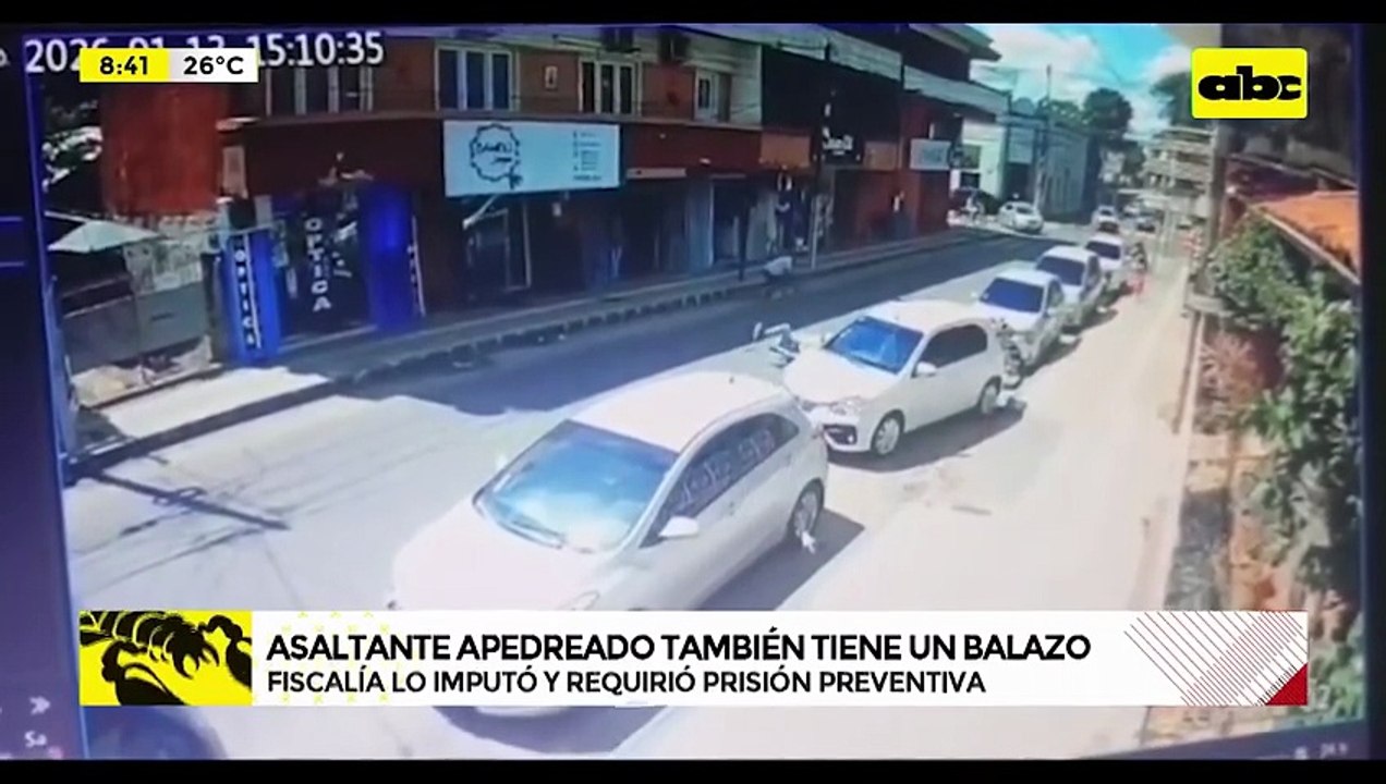 Asaltante apedreado también tiene un balazo