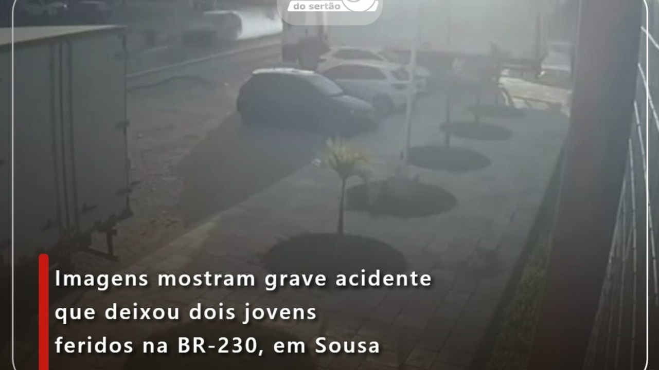 Imagens mostram grave acidente que deixou dois jovens feridos na BR-230, em Sousa
