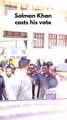Superstar Salman Khan casts his vote in Bandra