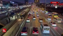 İstanbul'da akşam saatlerinde trafik yoğunluğu yüzde 89'a çıktı