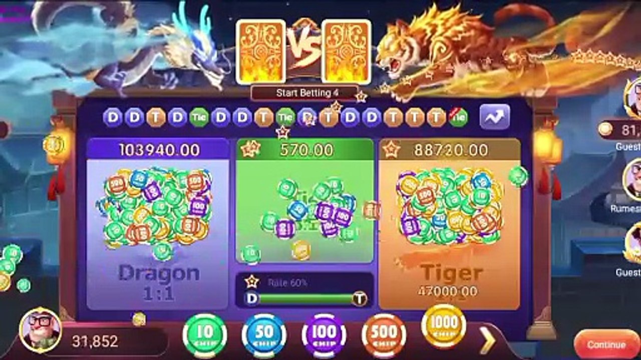 Dragon Vs tiger tricks