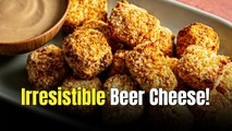 Pretzel-Crusted Chicken Nuggets Stuffed with Beer Cheese