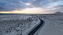 Coastal Desert Highway at Sunrise or Sunset