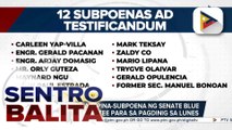 12 indibidwal, ipina-subpoena ng Senate Blue Ribbon Committee para sa pagdinig sa Lunes; dating DPWH Official Alcantara, pahaharapin ulit sa pagdinig | ulat ni Louisa Erispe