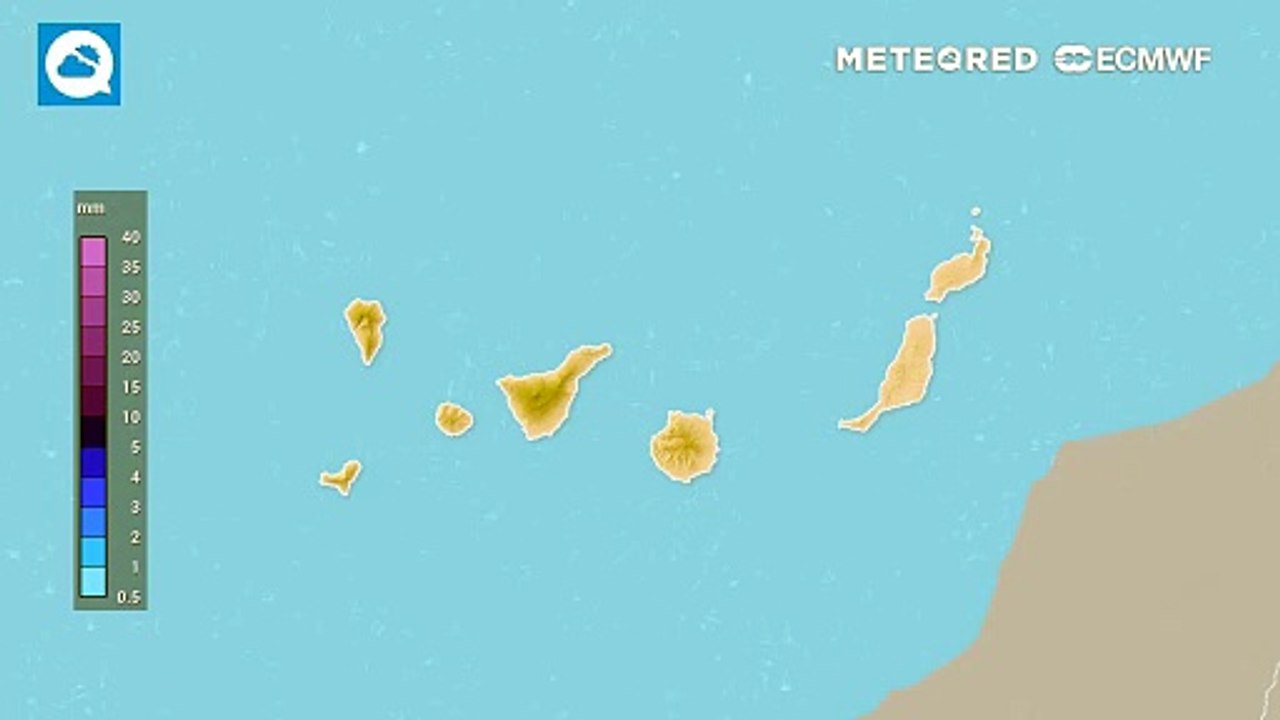 Las lluvias predominarán este fin de semana en el archipiélago canario
