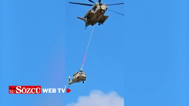 Helikopterin taşıdığı helikopter, yere çakıldı