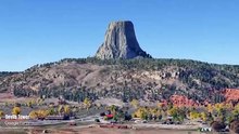 3D Areial View Devils Tower National Monument - Wyoming USA