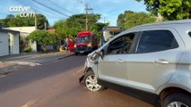 Motociclista fica ferido após batida lateral no bairro Cancelli em Cascavel