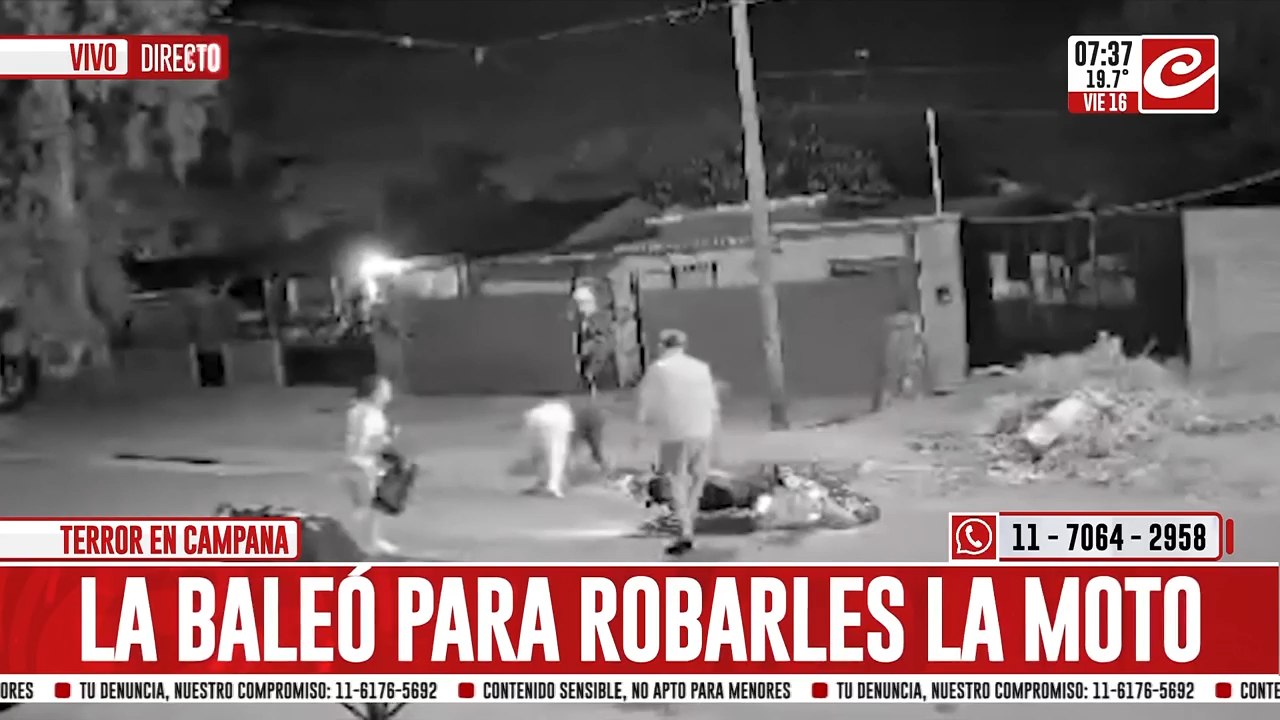 Tremendo video muestra cómo delincuente balea a una joven para robarle la moto