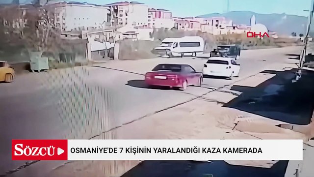 Osmaniye'de 7 kişinin yaralandığı kaza kamerada
