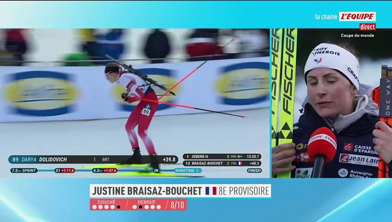 « Ça reste une course satisfaisante » : Justine Braisaz-Bouchet positive après sa 8e place dans le sprint de Ruhpolding - Biathlon - Coupe du monde (F)