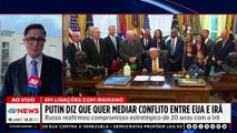 EUA x Irã: Putin quer mediar conflito entre nações após escalada da tensão  | TEMPO REAL