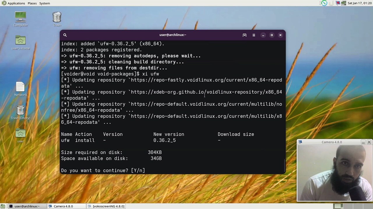 ufw firewall setup on void linux