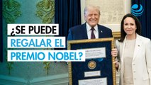 ¿Se puede regalar el Premio Nobel de la Paz?: Le mandan mensaje a Corina Machado tras gesto a Trump