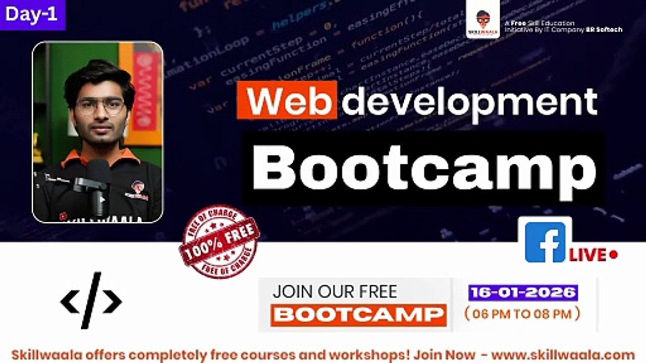 Part - 1 | 100% Free Web Development 2 Days Bootcamp (Workshop) (16 Jan)