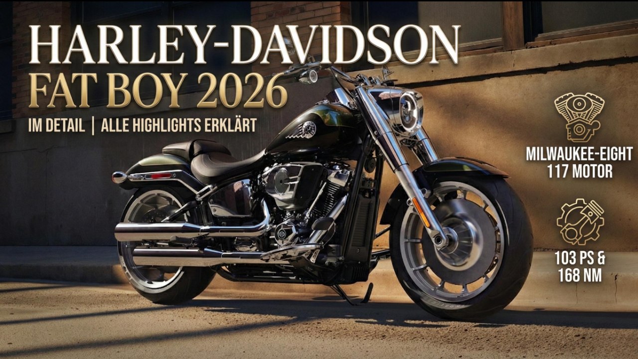 Was kann die Harley-Davidson Fat Boy 2026? Alle Infos im Video!