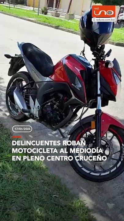 Delincuentes roban motocicleta al mediodía en pleno centro cruceño
