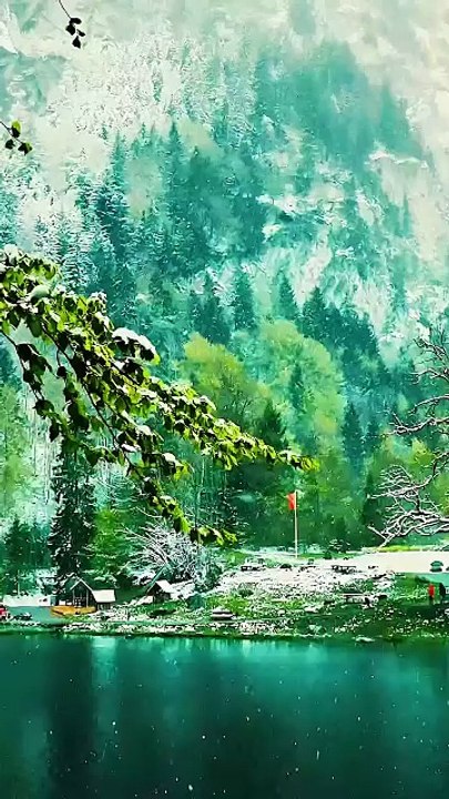 Relaxing Switzerland Travel Guide - Blausee Lake in Winter Snow