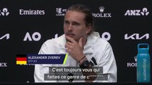 Open d'Australie - Zverev recadre un journaliste qui lui posait des questions sur sa vie privée