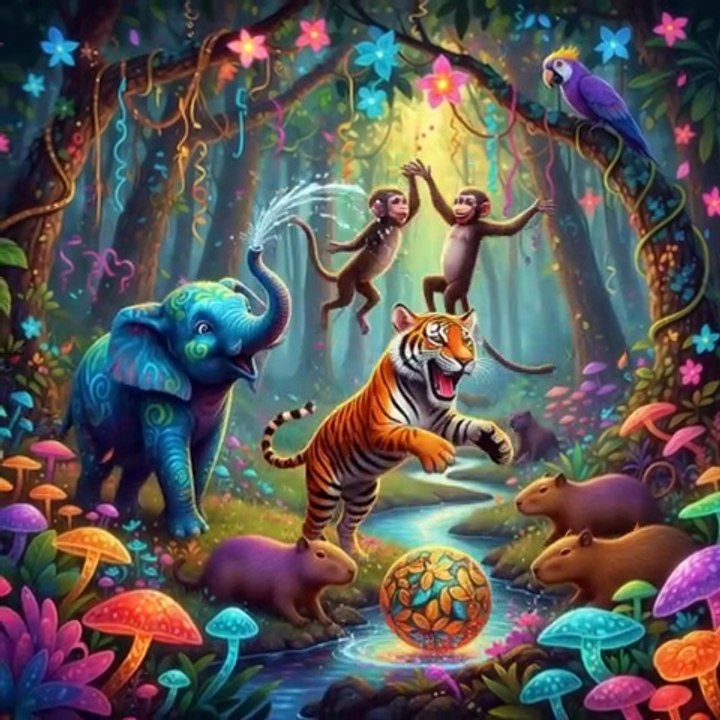 Cute Animals Having Fun in the Jungle