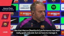 Flick fields questions on Rashford's Barcelona future