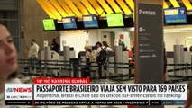 Passaporte brasileiro viaja sem visto para 169 países
